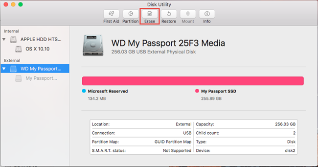 wd hard drive format for mac high sierra